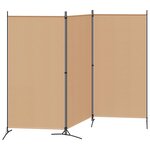 vidaXL Paravent à 3 panneaux Beige 260 x 180 cm Tissu