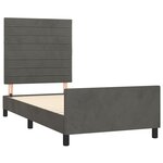 vidaXL Cadre de lit avec tête de lit Gris foncé 90x200 cm Velours