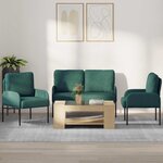 vidaXL Ensembles de canapés 3 Pièces Vert foncé 115 x 56 x 80 cm