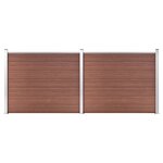 vidaXL Ensemble de panneau de clôture WPC 353x146 cm Marron