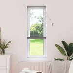 vidaXL Store de Fenêtre avec des rideaux Manuel Argent Aluminium