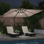 vidaXL Parasol Roma Taupe 286 x 285 x 270 cm Aluminium et polyester