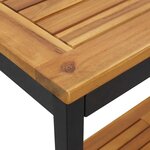 vidaXL Table de jardin avec stockage Naturel et Noir 110 x 35 x 75 cm