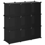 vidaXL Cubes de rangement 9 Pièces avec portes noir PP
