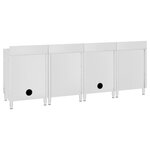 vidaXL Évier de cuisine commercial 240x60x96 cm Acier inoxydable
