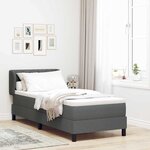 vidaXL Lit boxspring avec matelas Gris foncé 80 x 200 cm tissu