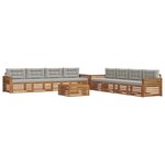 vidaXL Ensemble de canapés d'extérieur 9 Pièces Gris Naturel et Clair