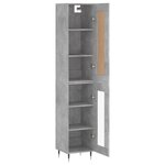 vidaXL Buffet haut Gris béton 34 5x34x180 cm Bois d'ingénierie