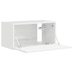 vidaXL Meuble TV mural Montage mural Blanc Brillant 60 x 31 x 29.5 cm