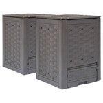 vidaXL Composteurs de jardin 2 Pièces 60x60x83 cm 600 L Plastique rotin