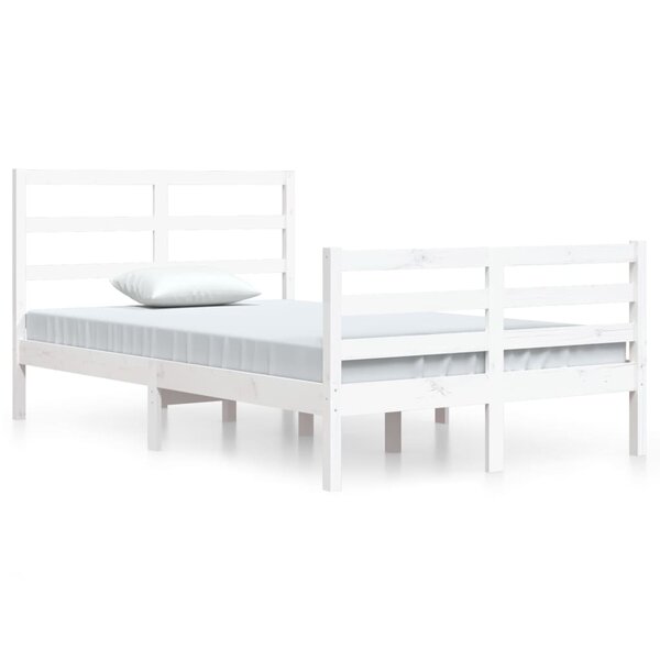 vidaXL Cadre de lit sans matelas blanc bois de pin massif 120x200 cm