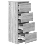 vidaXL Buffet sonoma gris 37 5x35x99 cm bois d'ingénierie
