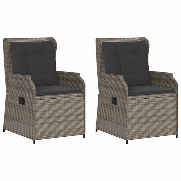 vidaXL Banc de jardin avec coussin 2 Pièces Gris Poly rotin