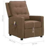 vidaXL Fauteuil de massage Taupe Tissu