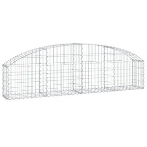 vidaXL Panier de gabions arqué 200x30x40/60 cm Fer galvanisé