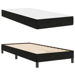 vidaXL Lit à ressorts avec matelas Noir 90 x 190 cm tissu