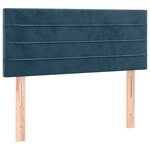 vidaXL Sommier à lattes de lit et matelas Bleu foncé 120x200cm Velours