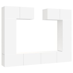 vidaXL Ensemble de meubles TV 6 Pièces Blanc Bois d'ingénierie