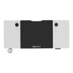 Bureau table poste de travail électrique à hauteur réglable assis debout plateau rectangulaire 140 x 60 cm blanc 03_0009083