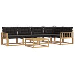 vidaXL Ensemble de canapés d'extérieur 6 Pièces Blanc et noir