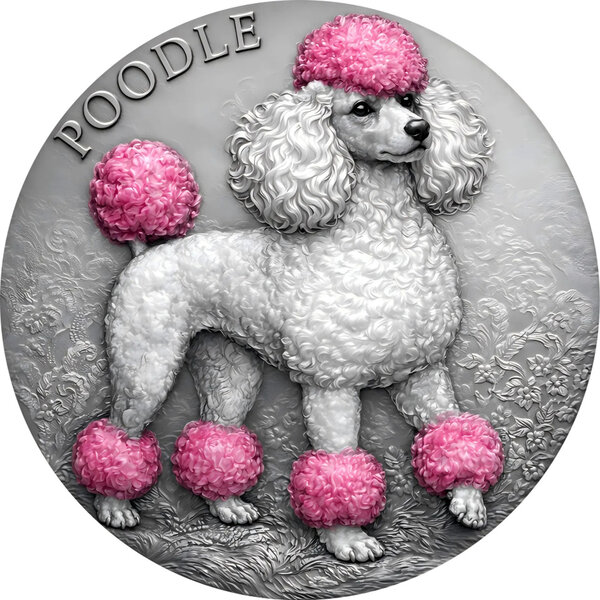 Monnaie POODLE World Canine 2 Oz Argent 2 Guards Truth Guard 2026 (PRÉCOMMANDE)