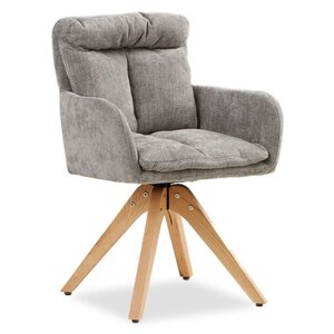 Chaise oeuf moderne lin gris coussin