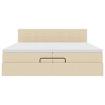 VidaXL Cadre de lit ottoman avec matelas crème 200x200cm tissu