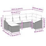 vidaXL Ensemble de Canapés avec coussin 6 Pièces Noir polyrotin