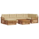vidaXL Ensemble de canapés d'extérieur 7 Pièces Naturel et Beige