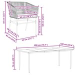 vidaXL Ensemble à manger jardin coussins 7Pièces marron poly rotin verre