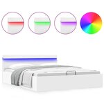 vidaXL Cadre de lit à rangement hydraulique sans matelas avec LED