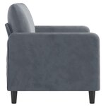 vidaXL Canapé à 2 places Gris foncé 120 cm Velours