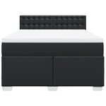 vidaXL Sommier à lattes de lit avec matelas Noir 140x200 cm Similicuir