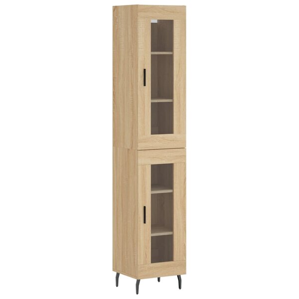 vidaXL Buffet haut Chêne sonoma 34 5x34x180 cm Bois d'ingénierie