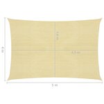 vidaXL Voile d'ombrage 160 g/m² Beige 4x5 m PEHD