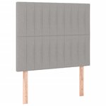 vidaXL Sommier à lattes de lit matelas LED Gris clair 120x200 cm Tissu