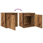 vidaXL Table de chevet murale vieux bois 38x34x40 cm