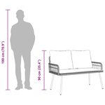 vidaXL Banc de jardin avec coussin Nature 114 x 64 x 90cm Acier