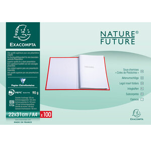 Paquet de 100 cottes de plaidoirie papier fort 90 grammes Blanc EXACOMPTA