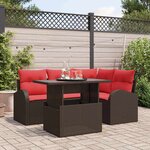 vidaXL Ensemble de canapé de jardin 5 Pièces Marron 100 x 55 x 73 cm