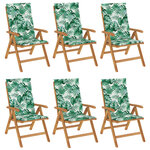 vidaXL Chaises de jardin inclinables et coussins lot de 6 bois teck