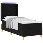 vidaXL Lit à ressorts avec matelas Noir 140 x 200 cm tissu