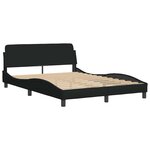 vidaXL Cadre de lit sans matelas Hvar noir 120x200 cm tissu