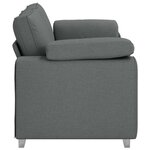vidaXL Canapé deux places Gris foncé 180 cm tissu
