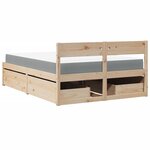 vidaXL Lit avec tiroirs et matelas 120x190 cm bois massif de pin