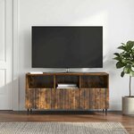 vidaXL Meuble TV Chêne fumé 102 x 34 5 x 50 cm Bois d'ingénierie