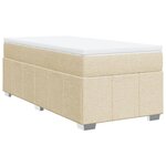 vidaXL Sommier à lattes de lit avec matelas Crème 90x200 cm Tissu