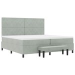 vidaXL Lit à ressorts avec matelas Gris clair 200 x 200 cm Velours