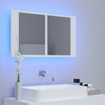 vidaXL Armoire salle de bain à miroir LED Blanc 80x12x45 cm Acrylique