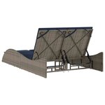 vidaXL Chaise longue avec coussins Gris 114 x 205 x 73 cm Résine tressée